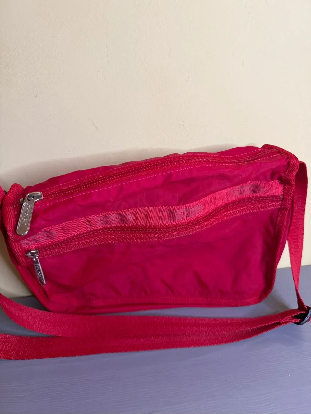 LeSportsac Compact Red Crossbody Bag with and matching coin purse